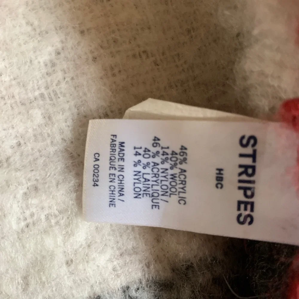 STRIPES HBC Red Plaid Wool Blend Fringe Throw Blanket 59x46‎ hme decor